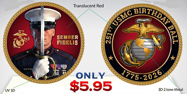 251st USMC 2 Birthday Ball coin
